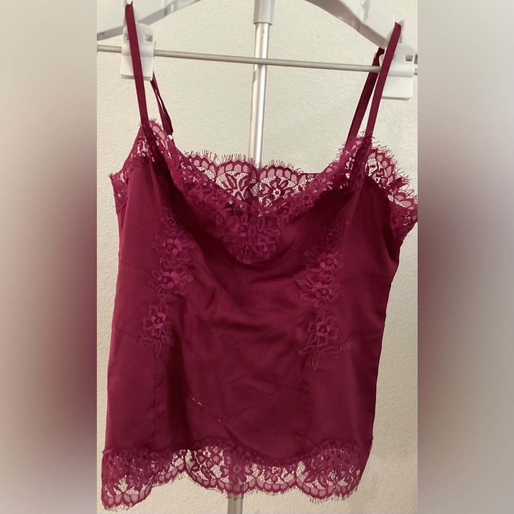 bebe Burgundy Lace Camisole